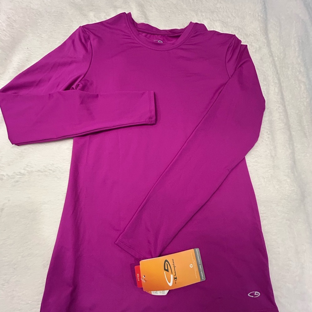 Champion‎ Fuchsia Fitted Long Sleeve Top Large NWT